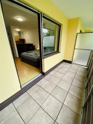 Ein Bett oder Betten in einem Zimmer der Unterkunft Schafberg nahe Zentrum Einzimmer Ferienwohnung