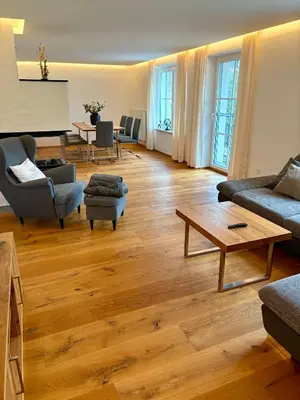 Ein Sitzbereich in der Unterkunft Apartment Ferienwohnung DAS UNTERACH am Attersee