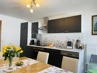 Küche/Küchenzeile in der Unterkunft Bergluft Appartement - Haus Lerchegger
