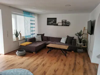 Ein Sitzbereich in der Unterkunft Appartement Sonnenrot