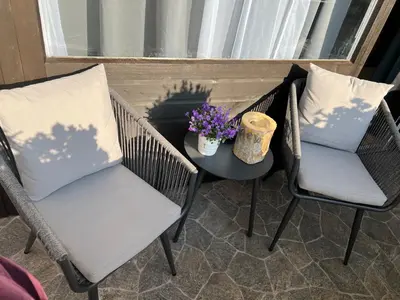 Ein Sitzbereich in der Unterkunft Wolfgangsee Ferienappartement „Almliebe“