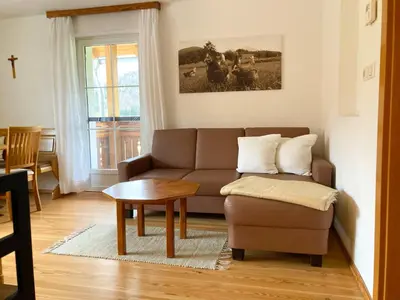 Ein Sitzbereich in der Unterkunft Knirschenhof