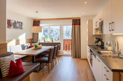 Küche/Küchenzeile in der Unterkunft Appartement Schattauer