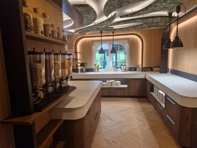 Küche/Küchenzeile in der Unterkunft Landhotel Waldmühle
