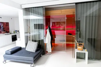 Ein Bett oder Betten in einem Zimmer der Unterkunft Designferienhaus Altenmarkt Zauchensee