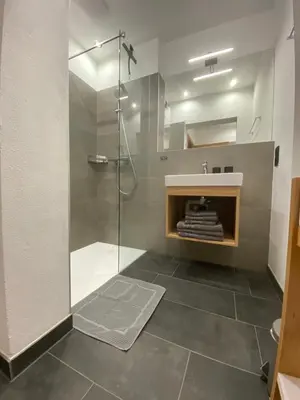 Ein Badezimmer in der Unterkunft Finkhof Appartements