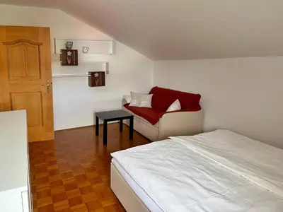 Ein Bett oder Betten in einem Zimmer der Unterkunft Ferienwohnung zum Entspannen