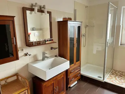 Ein Badezimmer in der Unterkunft Ferienwohnung zum Entspannen