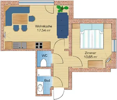 Grundriss der Unterkunft Appartement Alpenblume