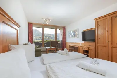 Ein Bett oder Betten in einem Zimmer der Unterkunft Appartement Predigstuhlblick mit Indoorpool und Sauna