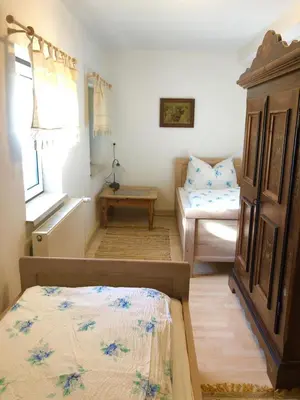 Ein Bett oder Betten in einem Zimmer der Unterkunft Wohnung Rudolf