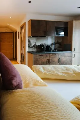 Küche/Küchenzeile in der Unterkunft Apartments Haufhof , Haus im Ennstal bei Schladming
