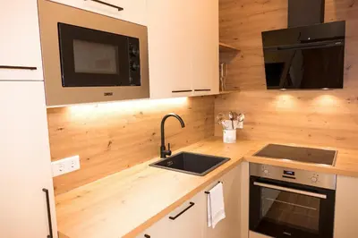 Küche/Küchenzeile in der Unterkunft Appartement Rehlein