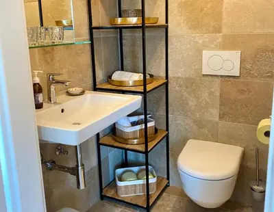 Ein Badezimmer in der Unterkunft Seegut Steeg am Hallstättersee