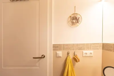 Ein Badezimmer in der Unterkunft Feldhasen