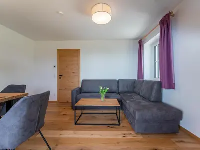 Ein Sitzbereich in der Unterkunft Lärchenhof Top 303