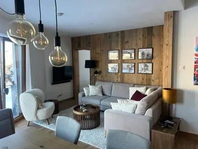 Ein Sitzbereich in der Unterkunft Haus Schlatti