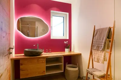 Ein Badezimmer in der Unterkunft Haus Alpenblick