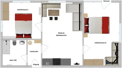 Grundriss der Unterkunft Appartement Krahlehen