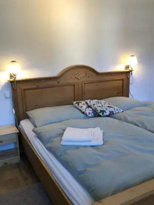 Ein Bett oder Betten in einem Zimmer der Unterkunft Am Neupersteg - Eine Wohnung zum Wohlfühlen