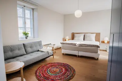 Ein Sitzbereich in der Unterkunft Luxus Penthouse mit Panoramablick