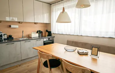 Küche/Küchenzeile in der Unterkunft Ferienhaus Mit Sauna