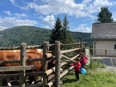Kinder, die in der Unterkunft LaLo Alm - Berge erleben übernachten