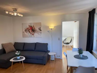 Ein Sitzbereich in der Unterkunft Ferienwohnung - Toscanapark