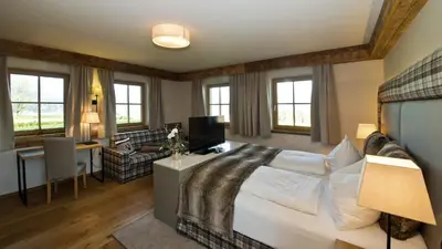Ein Sitzbereich in der Unterkunft Chalet Winterbauer