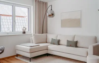 Ein Sitzbereich in der Unterkunft Moderne Ferienwohnung