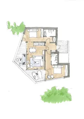 Grundriss der Unterkunft Luxus-Apartments direkt am Attersee