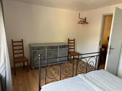 Ein Bett oder Betten in einem Zimmer der Unterkunft Ferienwohnung Seestern-Mondsee