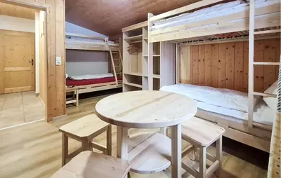 Ein Bett oder Betten in einem Zimmer der Unterkunft Ferienhuette In Lachtal