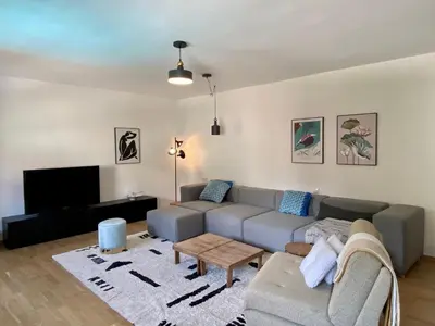Ein Sitzbereich in der Unterkunft Bäckerhaus - Wohnung mit Pool und Garten