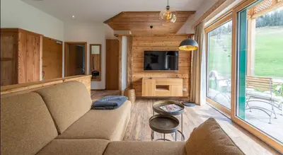 Ein Sitzbereich in der Unterkunft Beim Schwarzmarl - Your Austrian Home
