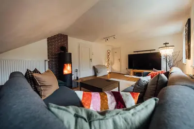 Ein Sitzbereich in der Unterkunft Natur & Ruhe - Ferienhaus Alexandra