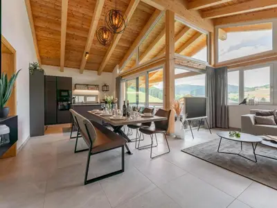 Ein Sitzbereich in der Unterkunft Grebenzen Lodge 55