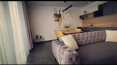 Ein Sitzbereich in der Unterkunft Noor Lux Apartments