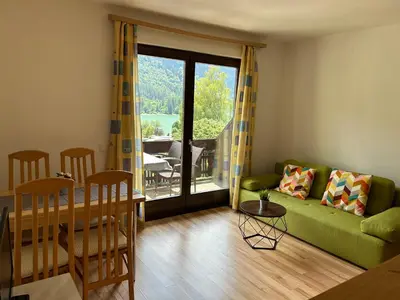 Ein Sitzbereich in der Unterkunft Gasthof Seestern