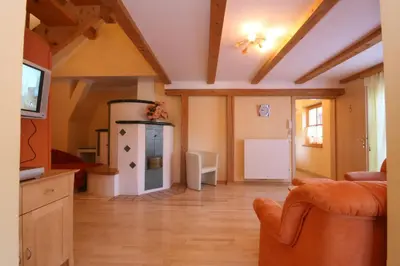 Ein Sitzbereich in der Unterkunft Appartements Pichlhof