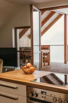 Küche/Küchenzeile in der Unterkunft Ferienwohnung SeeTraum Hallstatt