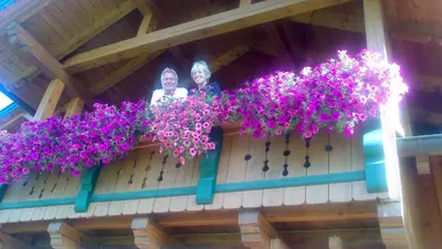 Ein Balkon oder eine Terrasse in der Unterkunft Holdhäusl