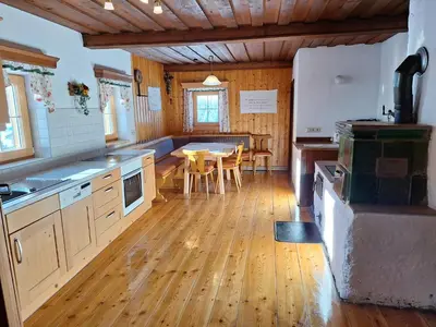 Küche/Küchenzeile in der Unterkunft Ferienhaus Hinterhabneralm