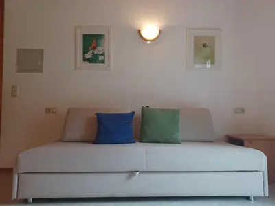 Ein Sitzbereich in der Unterkunft Ferienwohnungen Asterbach