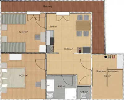 Grundriss der Unterkunft Haus Montis