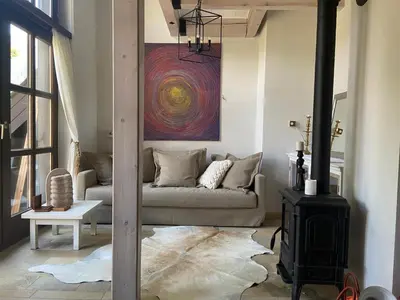 Ein Sitzbereich in der Unterkunft DELUXE Apartment ART GALLERY