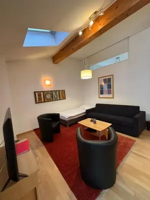 Ein Sitzbereich in der Unterkunft Wohnung im Zentrum von Schladming