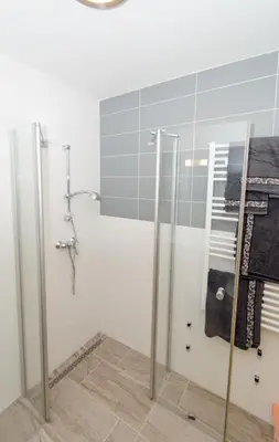 Ein Badezimmer in der Unterkunft David Appartments
