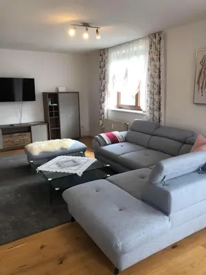 Ein Sitzbereich in der Unterkunft Ferienwohnung am Sonnenweg