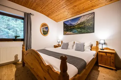 Ein Bett oder Betten in einem Zimmer der Unterkunft Ferienhaus Waldwinkl